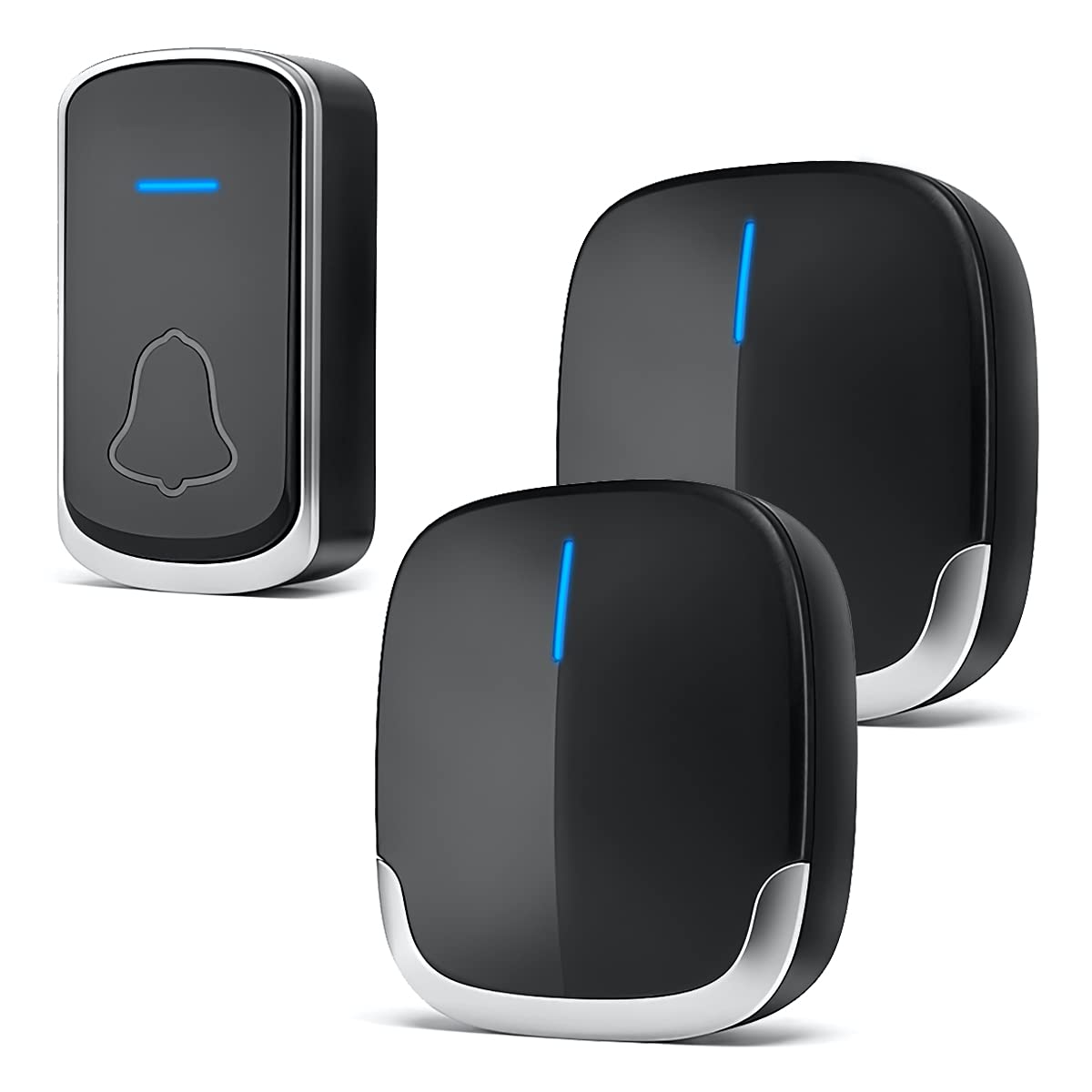 HASTHIP Wireless Door Bell for Home, Wireless Bell for Office Waterproof, Door Bell for Home Wireless with 300m Range, with 36 Tunes, Led Indicator, 4 Volume Levels, 1 Push Button & 2 Receiver HASTHIP Wireless Door Bell for Home, Wireless Bell for Office Waterproof, Door Bell for Home Wireless with 300m Range, with 36 Tunes, Led Indicator, 4 Volume Levels, 1 Push Button & 2 Receiver